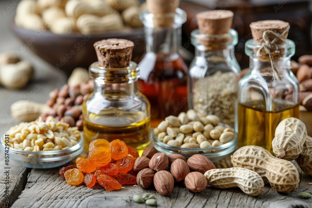 Peanuts used for making oil and butter ideal for nutrition and condiments Concept includes dried fruit and food Peanuts used for making oil and butter ideal for nutrition and condiments Concept includes dried fruit and food