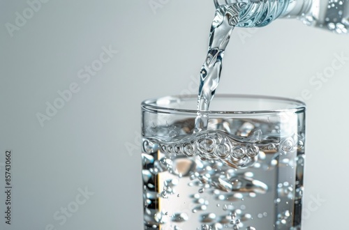 Pouring Water From A Bottle Into A Glass