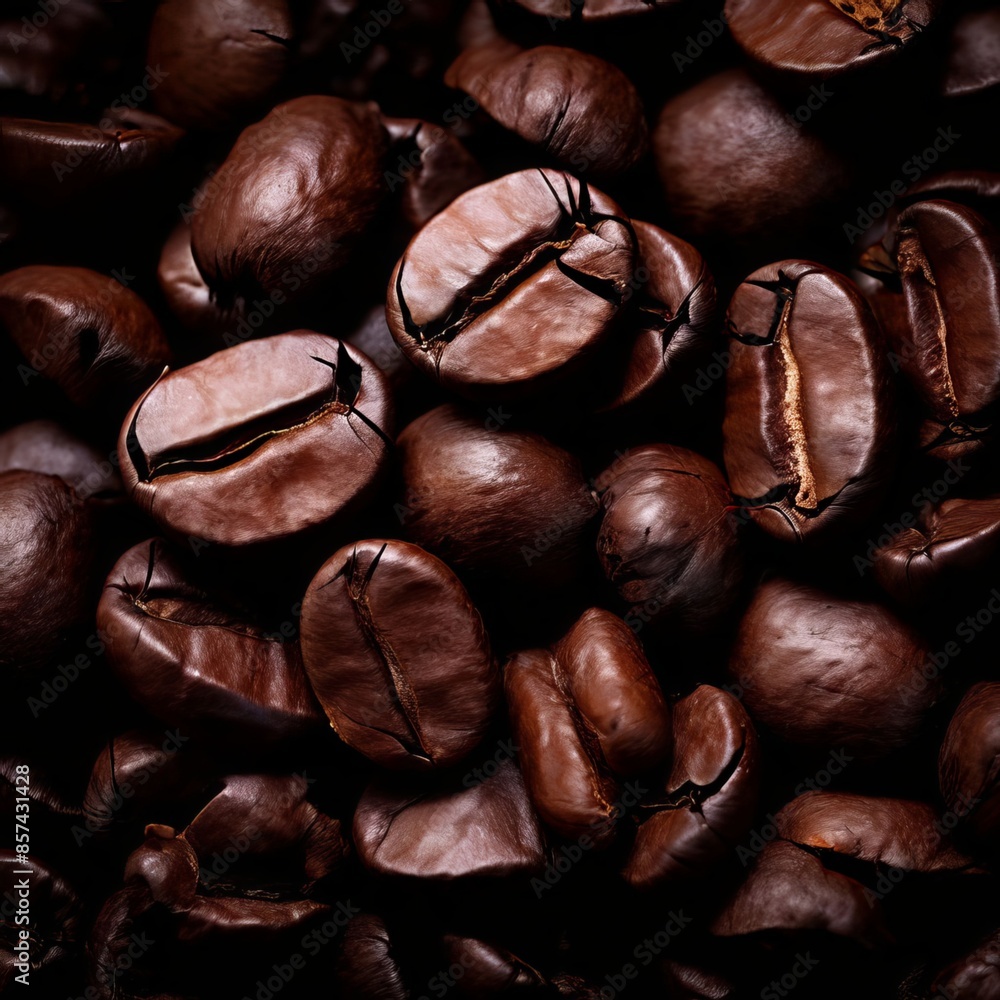 Naklejka premium A close-up of coffee beans.