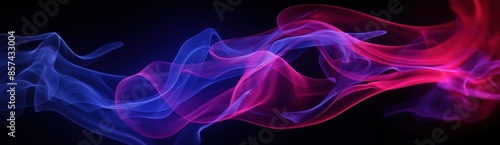 3d smoke effect red, blue and purple colors on black background 