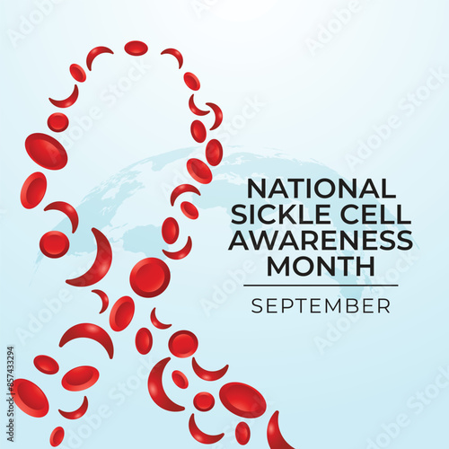 National Sickle Cell Awareness Month. flat design. vector ribbon. good for usage. eps 10.