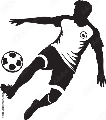 Soccer Wall Decal Sticker, vector black color silhouette 