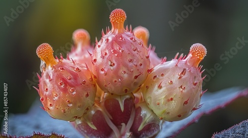 Wallpaper Mural Close-up of a Blooming Pink and Orange Flower Bud Torontodigital.ca