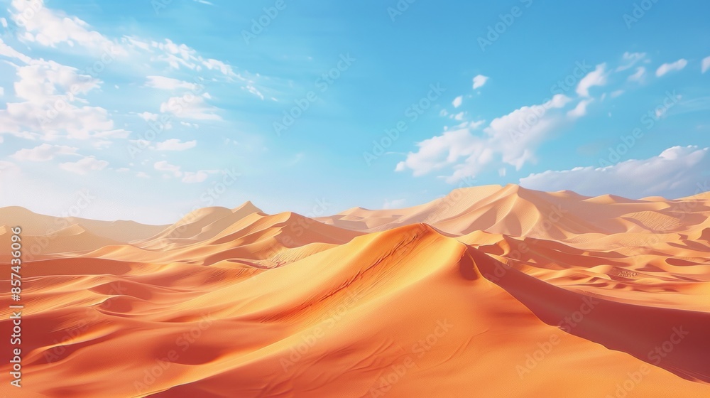 Expansive Desert Landscape Under a Blue Sky Expansive Desert Landscape Under a Blue Sky
