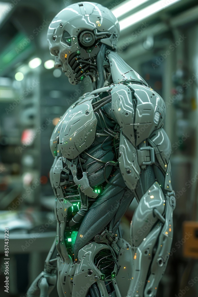 Synthetic muscles with integrated circuits futuristic lab in cyberspace environment Synthetic muscles with integrated circuits futuristic lab in cyberspace environment