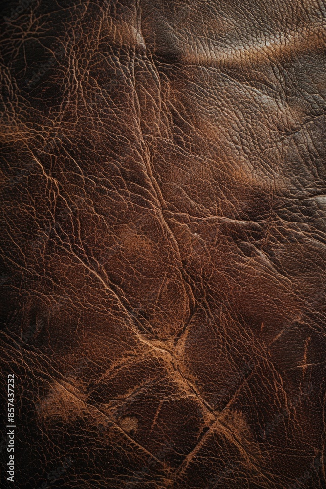 High-quality image of brown leather texture in a close-up view, ideal for use in designs and projects where a natural, earthy tone is desired High-quality image of brown leather texture in a close-up view, ideal for use in designs and projects where a natural, earthy tone is desired