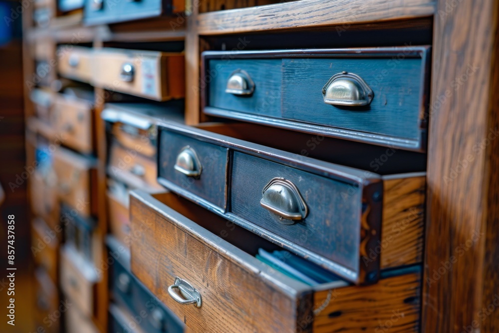 Fototapeta premium Vintage Wooden Drawers