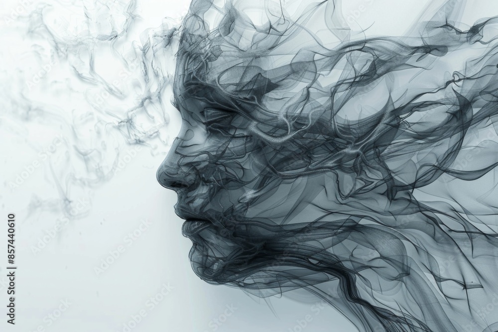 Fototapeta premium Abstract smoke face