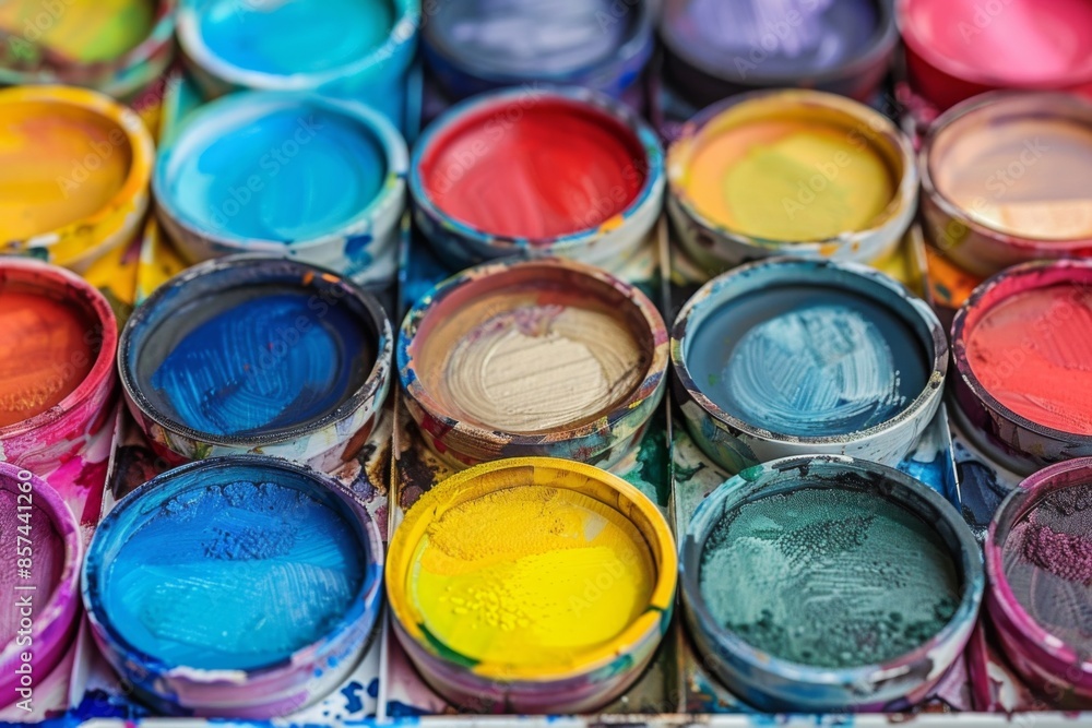 Colorful Paint Pots Colorful Paint Pots