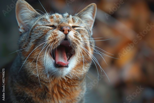 Yawning Tabby Cat