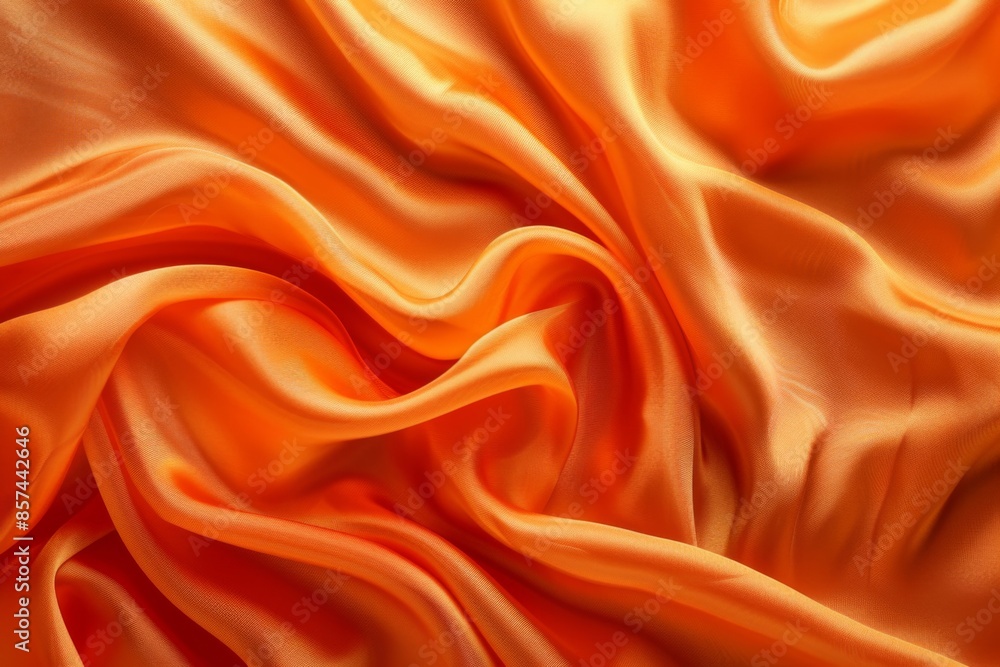 Fototapeta premium Luxurious Orange Silk Fabric