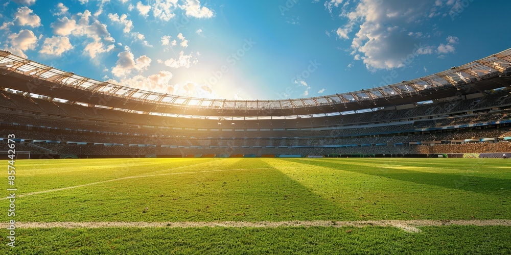 Fototapeta premium Empty football field for sporting events