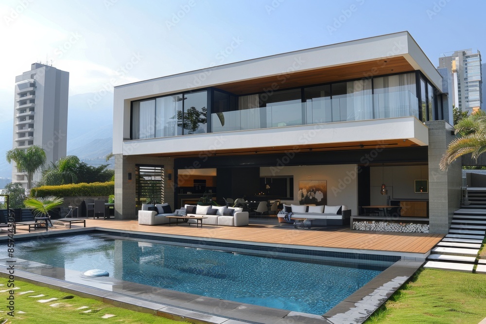 Fototapeta premium Modern Luxury House with Pool