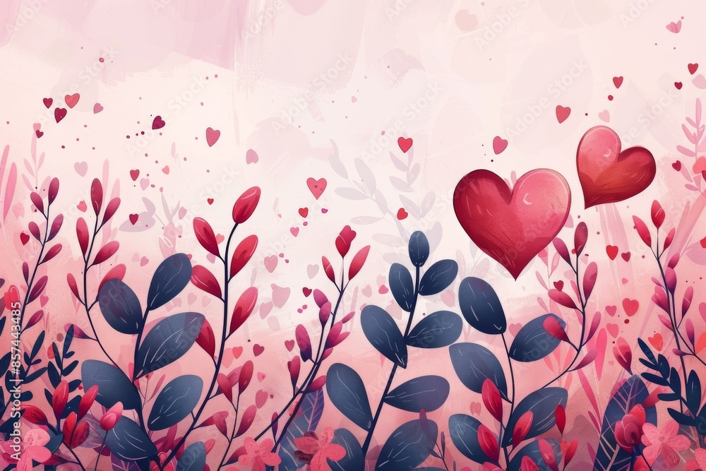 Romantic Floral Heart Illustration Romantic Floral Heart Illustration