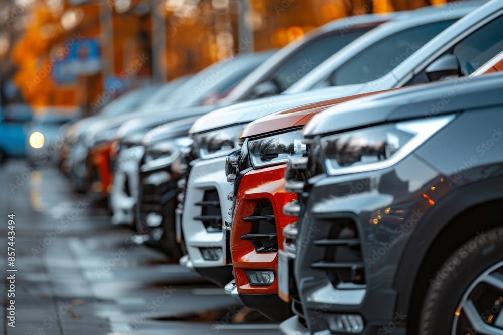 Cars Parked in a Row Cars Parked in a Row