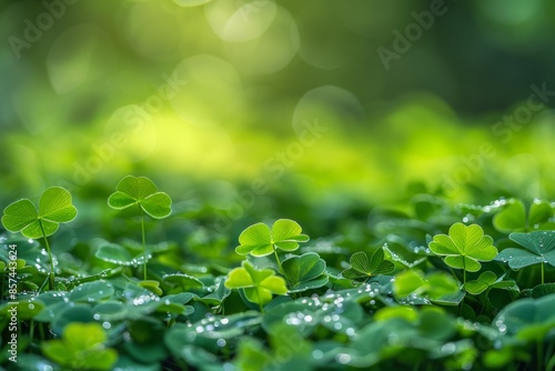Lush Clover Field with Morning Dew