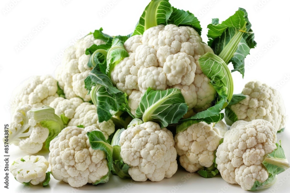 Fresh Cauliflower on White Background Fresh Cauliflower on White Background