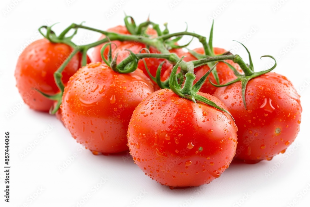 Fresh Vine-Ripened Tomatoes Isolated on White Fresh Vine-Ripened Tomatoes Isolated on White