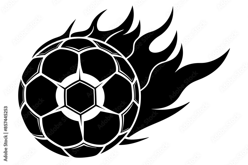 Obraz premium soccer ball fire vector illustration