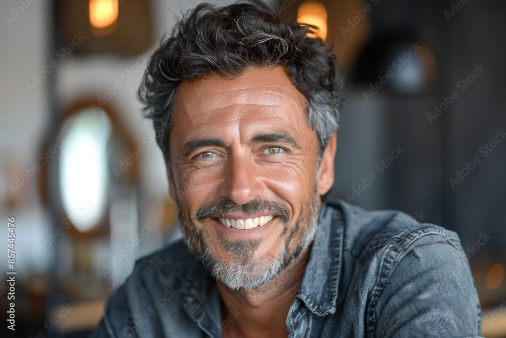 Portrait of a Smiling Man with Gray Hair Portrait of a Smiling Man with Gray Hair