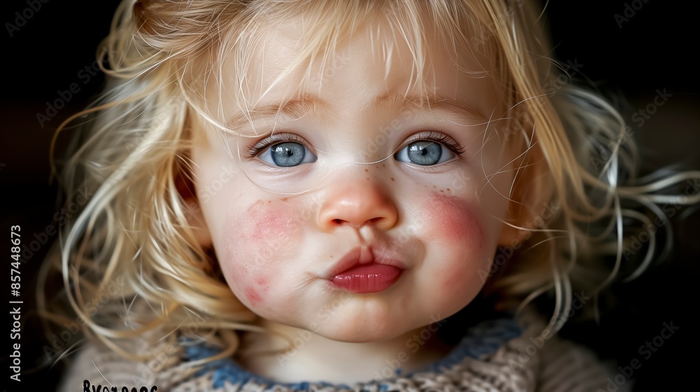 Adorable Child with Blue Eyes and Rosy Cheeks Adorable Child with Blue Eyes and Rosy Cheeks