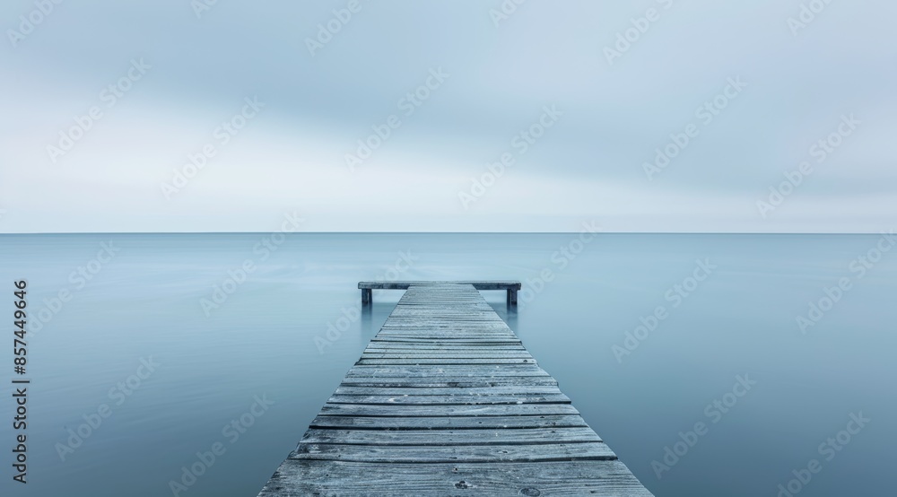 Fototapeta premium Peaceful Pier Scene for Relaxation and Serenity Generative AI