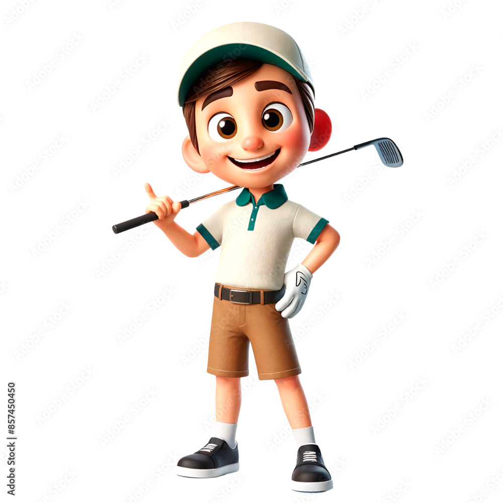 3D Render of a Golfer isolated on white background 3D Render of a Golfer isolated on white background