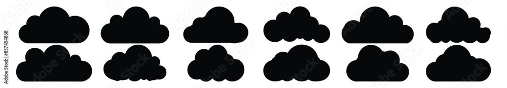 Cloud silhouette set vector design big pack of illustration and icon Cloud silhouette set vector design big pack of illustration and icon