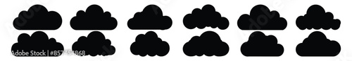 Cloud silhouette set vector design big pack of illustration and icon