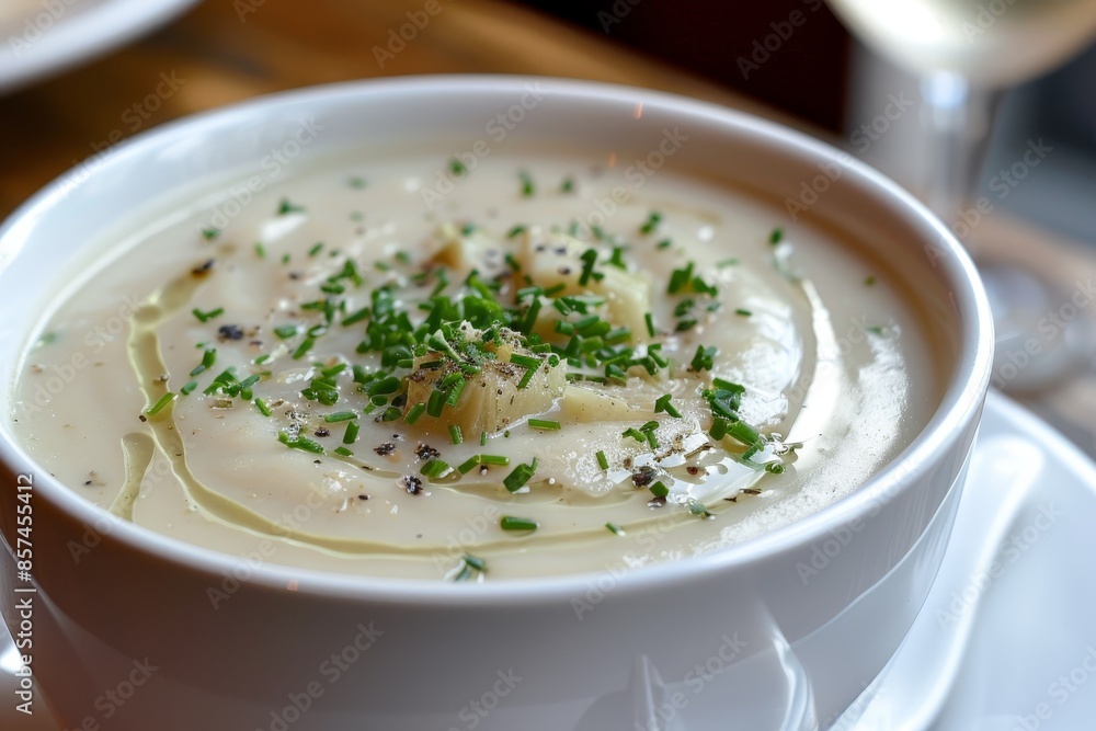 Vegetarian soup made from Jerusalem artichokes Vegetarian soup made from Jerusalem artichokes