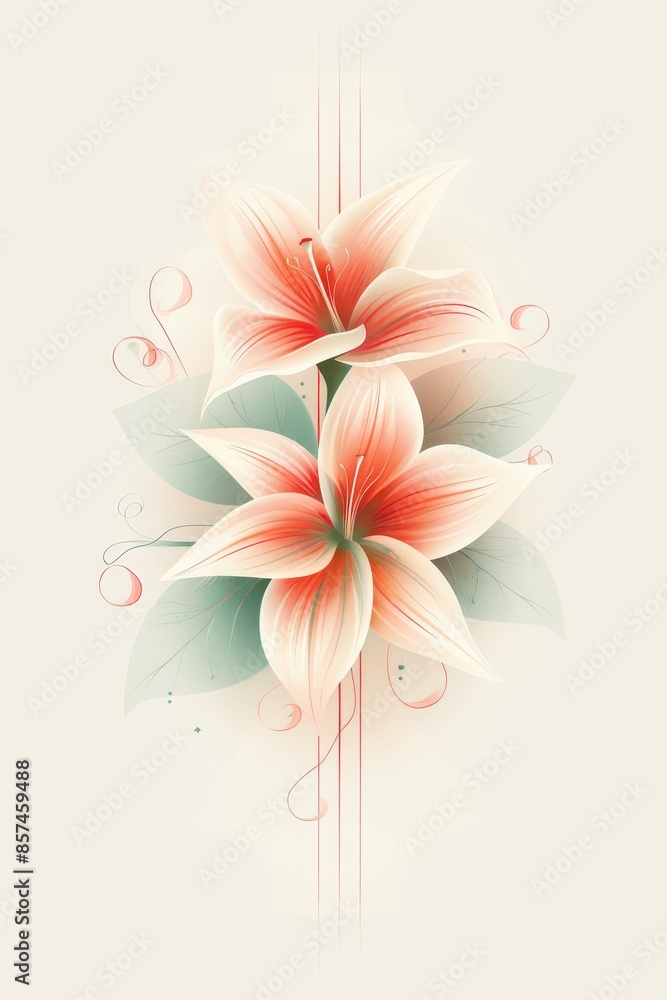 Delicate Pink Lilies With Elegant Ribbon Design Delicate Pink Lilies With Elegant Ribbon Design