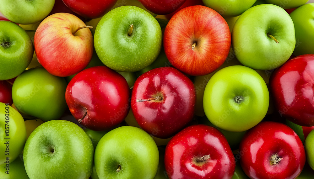 Pile of fresh red and green apples. Pile of fresh red and green apples.
