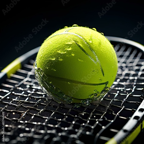 tennis racket and ball
