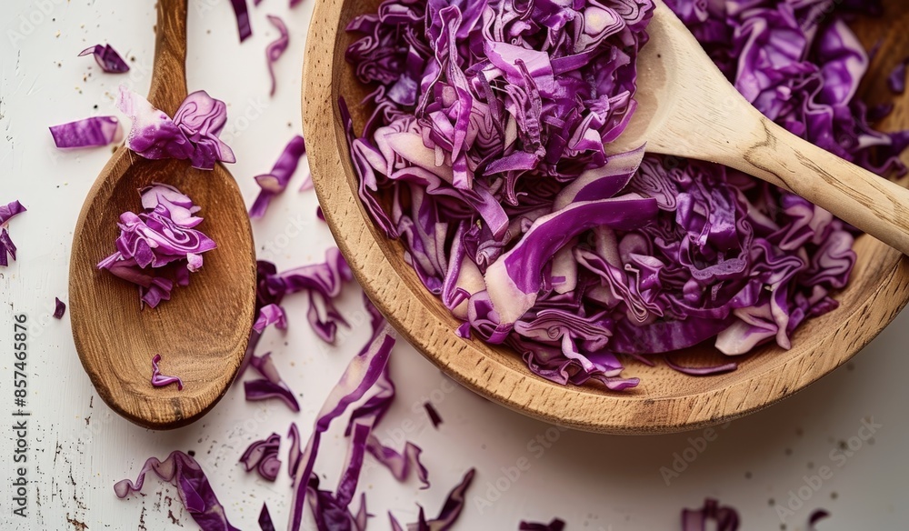 Cooking with Cabbage: Fresh Purple Cabbage Sliced and Ready for Use Cooking with Cabbage: Fresh Purple Cabbage Sliced and Ready for Use