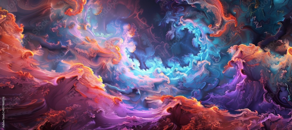 Vibrant Fractal Design for Tech and Science Concepts Generative AI Vibrant Fractal Design for Tech and Science Concepts Generative AI