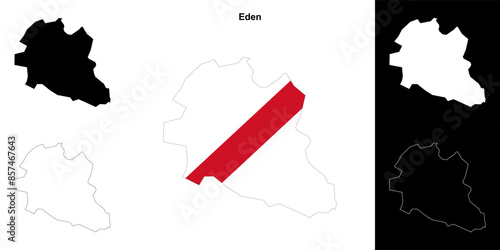 Eden blank outline map set