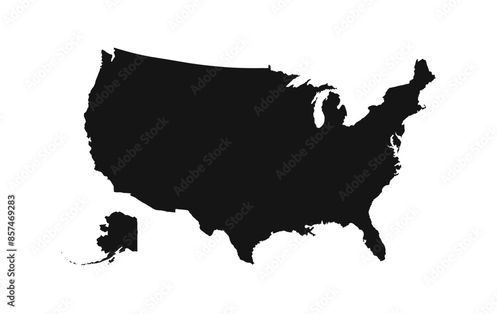 United States of American Map. USA Map. USA borders. USA silhouette United States of American Map. USA Map. USA borders. USA silhouette