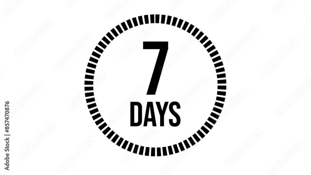 7 days count 2D animation motion graphics running numbers counting day, 7 days in a week, seven day left. 4K HD video with transparent background black text. 7 days count 2D animation motion graphics running numbers counting day, 7 days in a week, seven day left. 4K HD video with transparent background black text.