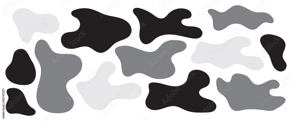 Liquids blob shape set of black icons isolated on white background. Flat vector Liquids blob shape set of black icons isolated on white background. Flat vector