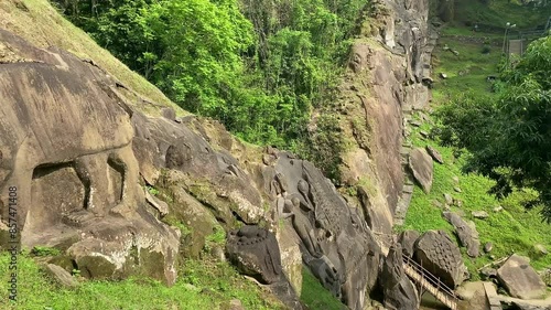 Unakoti a hindu archaeological site of bas relief structures from the ninth century. A must visit tourist destination in Tripura state of India.