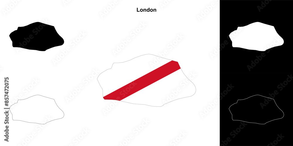 London blank outline map set London blank outline map set