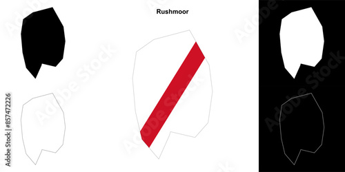 Rushmoor blank outline map set