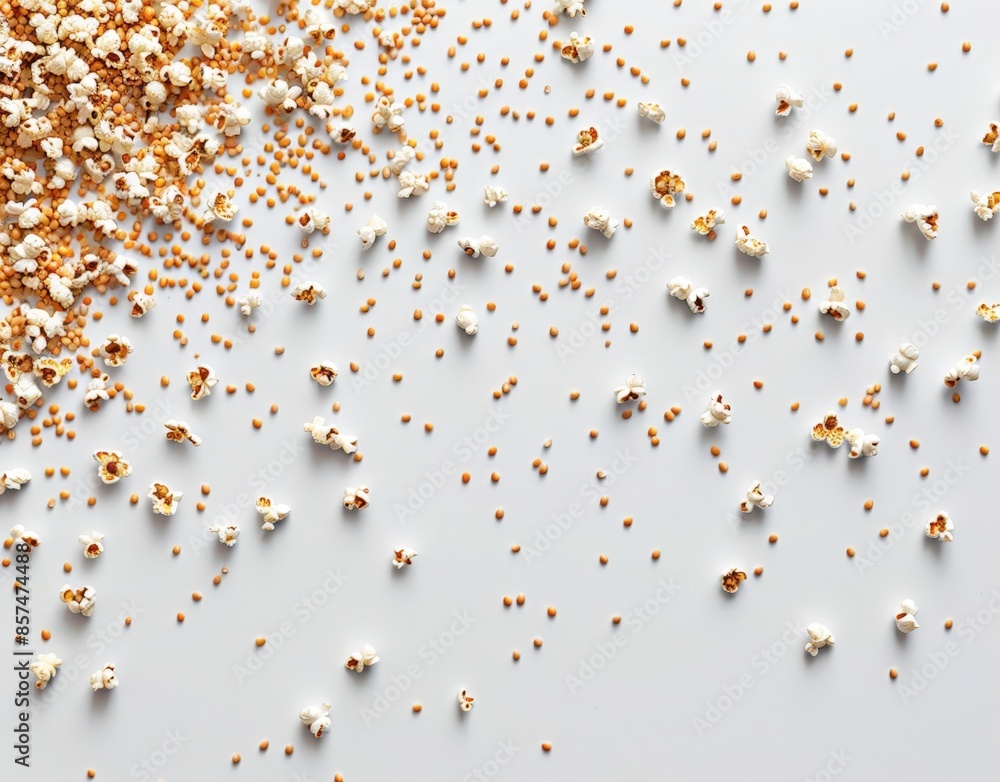 Explosive Popcorn Texture with Spices for Recipe Visual Advertisement