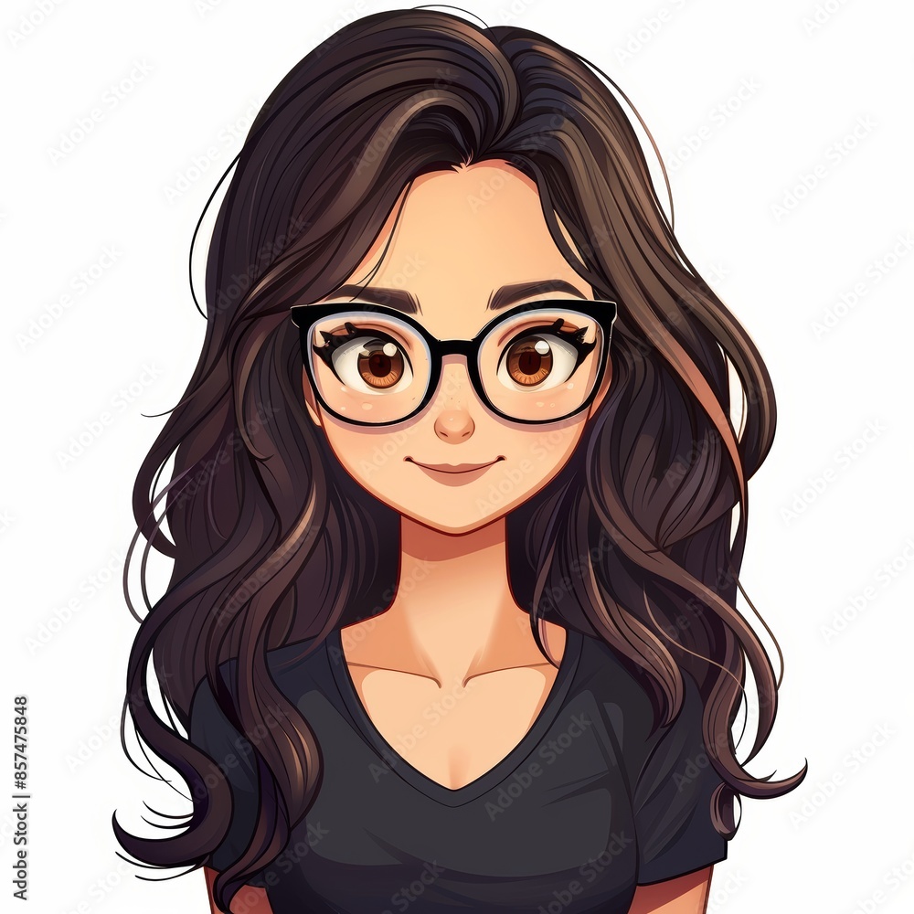 Stylish Young Woman with Glasses Generative AI Stylish Young Woman with Glasses Generative AI