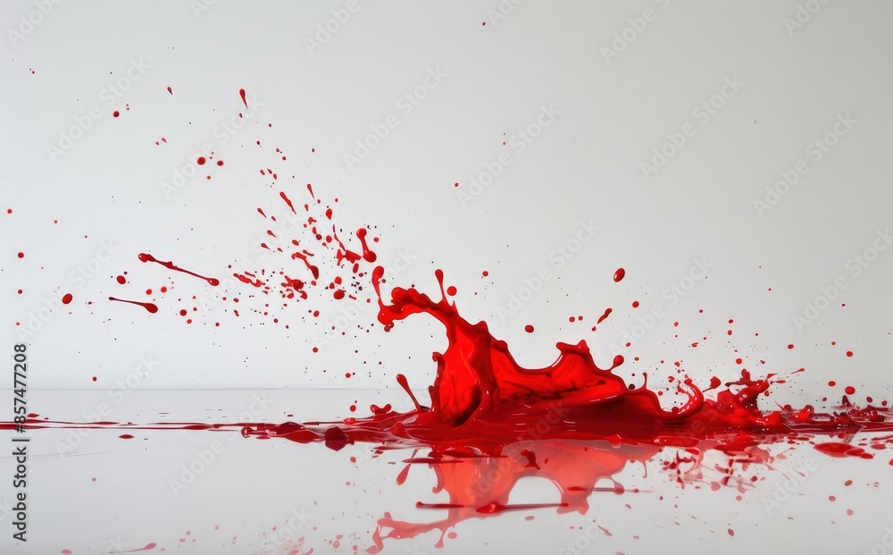Red Splatter Art with White Background Red Splatter Art with White Background