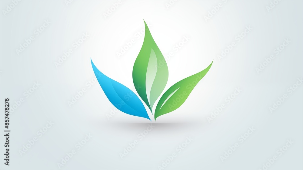 Abstract Leaf Logo with Blue and Green Design for Eco-Friendly Branding Abstract Leaf Logo with Blue and Green Design for Eco-Friendly Branding