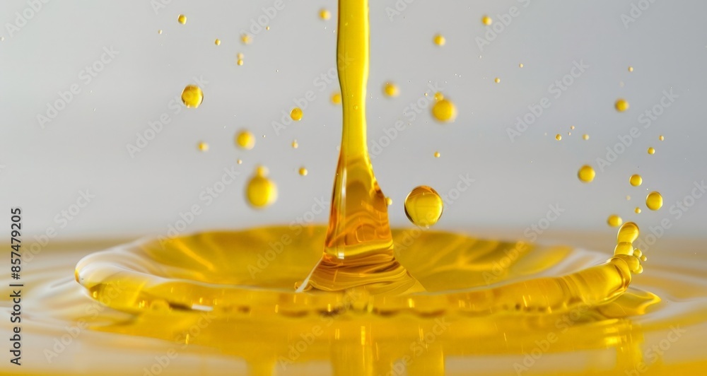 Vivid Yellow Liquid Splash Drop Close-up Vivid Yellow Liquid Splash Drop Close-up