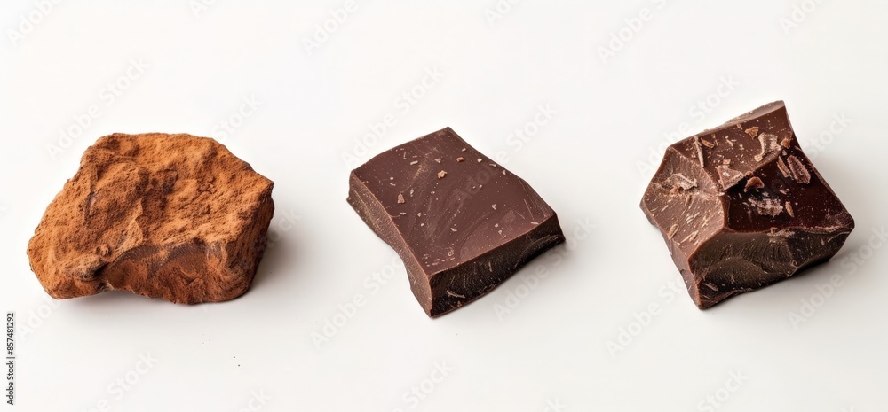 Variety of Chocolate Bars on a Plain Background Variety of Chocolate Bars on a Plain Background