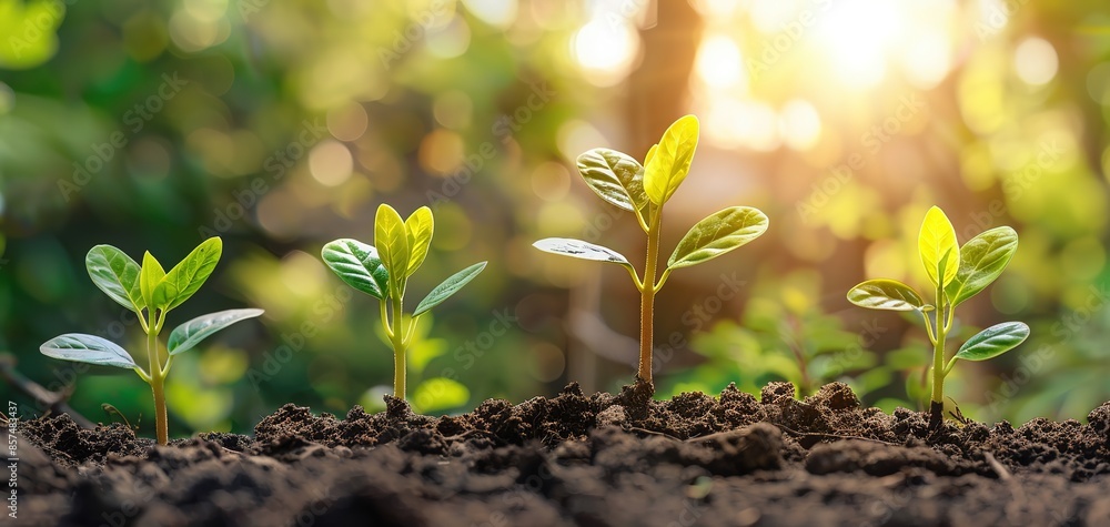 Seedling growing with a graph in the background symbolizing financial and business growth Concept Seedling growing with a graph in the background symbolizing financial and business growth Concept