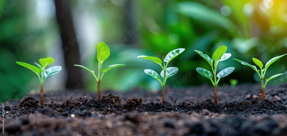 Seedling growing with a graph in the background symbolizing financial and business growth Concept Seedling growing with a graph in the background symbolizing financial and business growth Concept